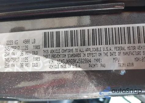 2019 Jeep Wrangler Sport 4X4 from USA, damaged, VIN 1C4GJXAG9KW562804